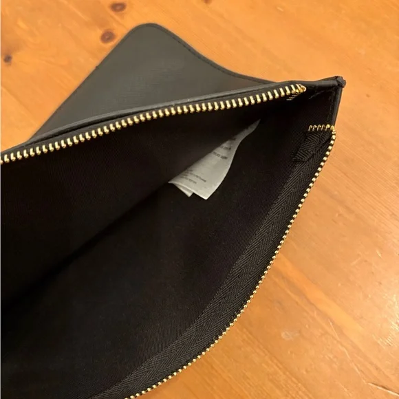 Black Leather Wristlet Clutch - Picture 4 of 4